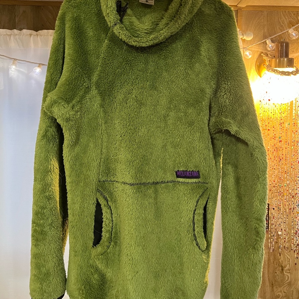 Melanzana High Loft Hoodie - Lime Green M